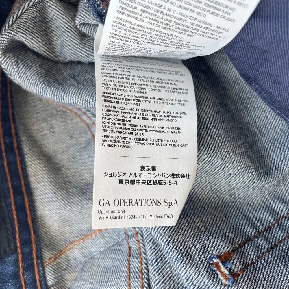 NWT Armani Exchange Mens J13 Slim Distressed Jeans‎ Medium Wash Blue Size 34L